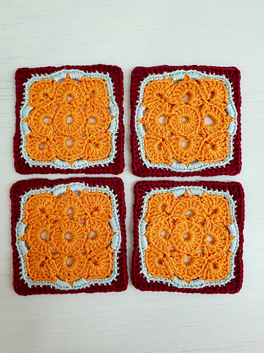 Flower Motif Square Coaster
