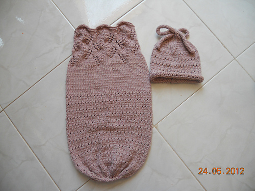 Old Pink Baby Hat & Cocoon