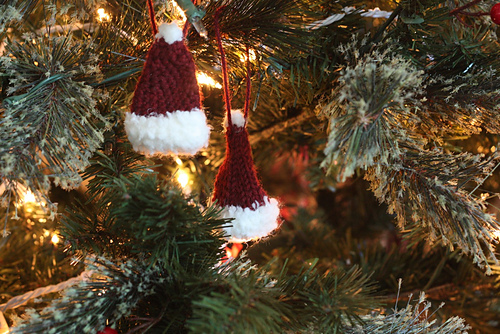 Santa Hat Ornament (crochet version)