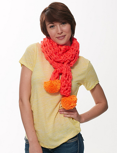 Neon Finger Crochet Scarf