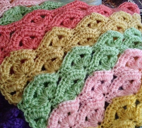 Irish Wave Baby Afghan & Scarf