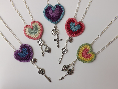 Crocheted Heart Necklace