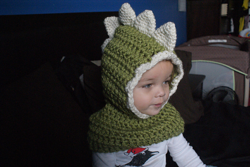 Hooded Green Dinosaur Cowl