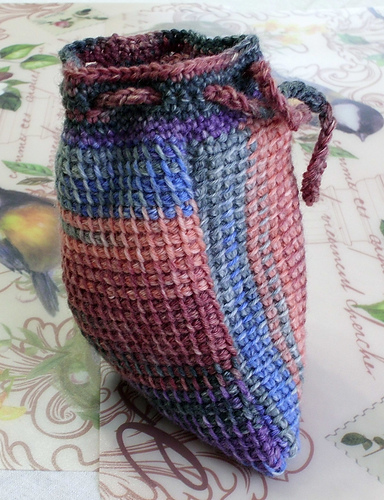 Tunisian Drawstring Bag