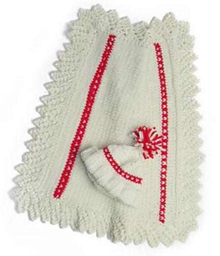 Queen of Hearts Lace-edged Preemie Blanket