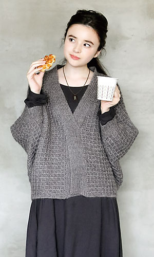 215w-03 Waffle Dolman Pullover