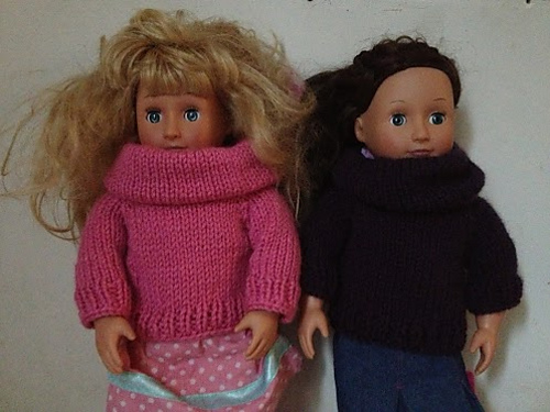 18" doll cowl neck sweater