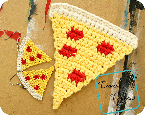 Pizza Applique and Earrings Duo