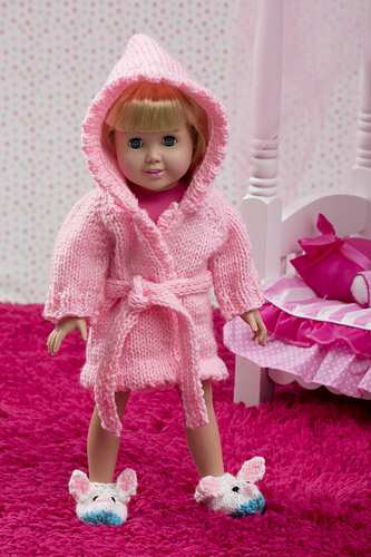 Doll Robe and Bunny Slippers