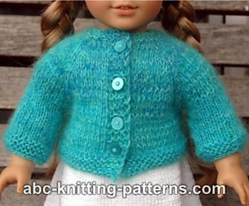 American Girl Doll Raglan Cardigan