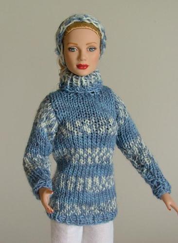 Fair Isle Sweater and Headband for Fashion 16 inch Dolls