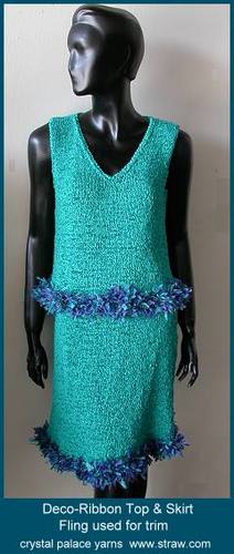 Deco-Ribbon with Fling Ruffle Sleeveless Top