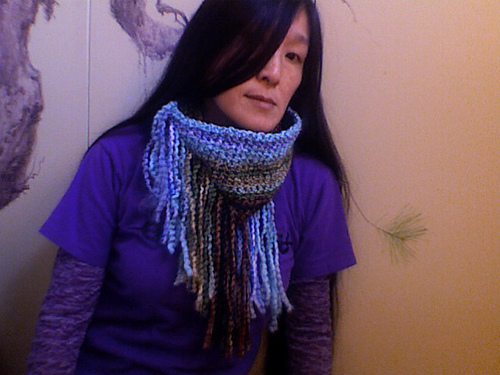 Diagonal Fringed Neckwarmer