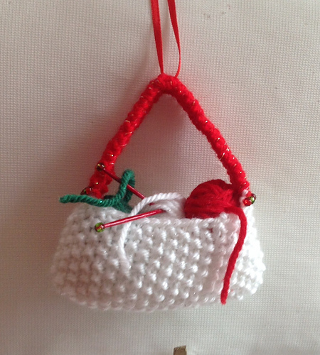 Christmas Knitting Basket Ornament