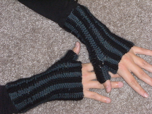 Stripey Fingerless Gloves