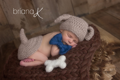 Puppy Dog Outfit with Bone Crochet