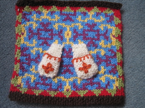Slippers on carpet square