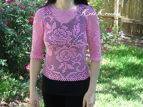 Blusa File Rendada - Rose Filet Pullover