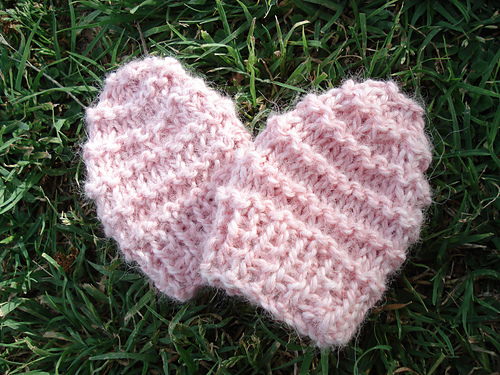 Purl Stripes Baby Mittens