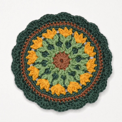 Mandala Coaster Tulips