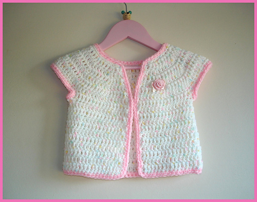 Rosebud Baby Girl Crochet Cardigan Jacket