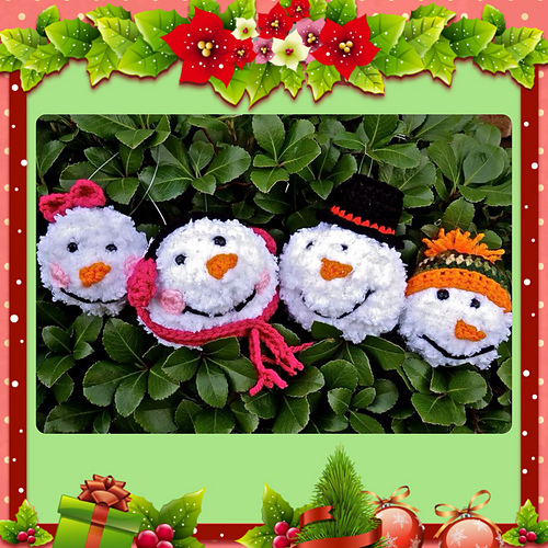 Snowball Family Ornaments