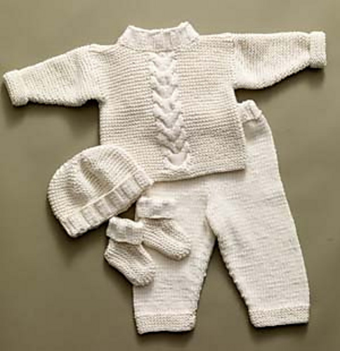 Cabled Baby Set #60604A