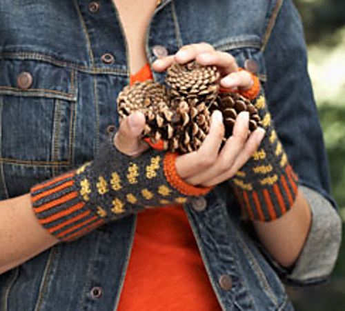 Fair Isle Fingerless Mitts