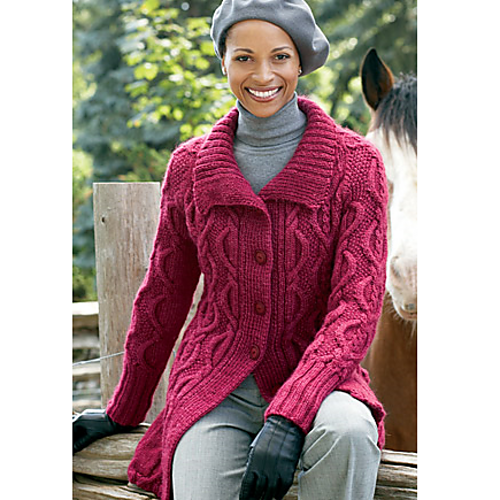 Long Cabled Cardigan