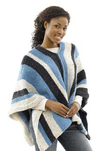 Vertical Stripe Poncho (crochet)