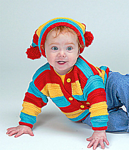 Stripes & Pom-Poms Toddler Sweater & Hat