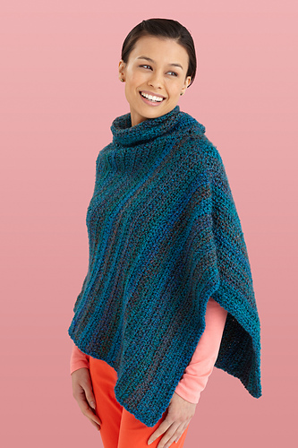 Cozy Cowl Neck Poncho #L10742