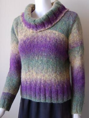 Merino Stripes Cowl Neck Pullover