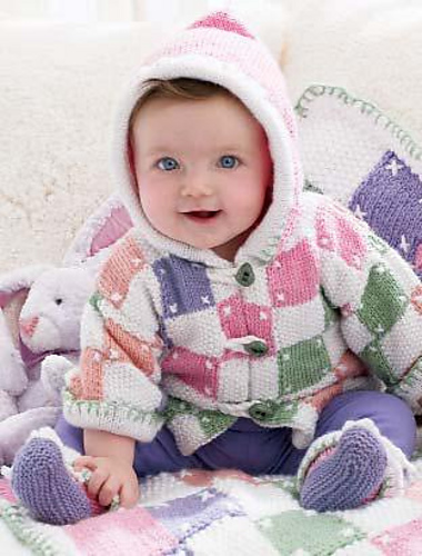 Quilt Look Hoodie and Booties
