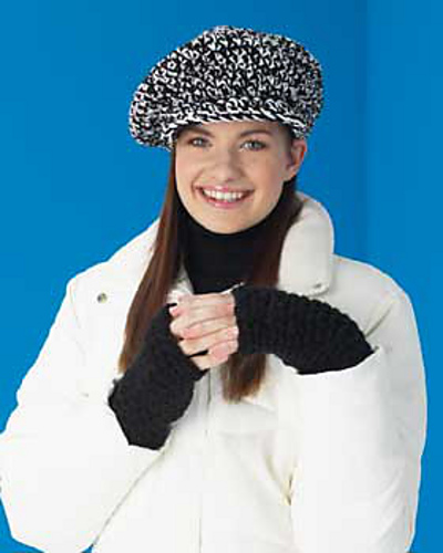Newsboy Cap and Half-Mittens