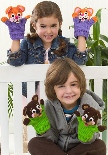 Bear or Kitten Crocheted Mittens