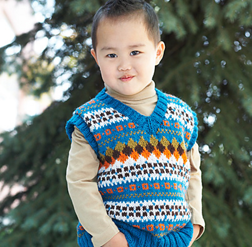 Child's V-Neck Fair Isle Vest