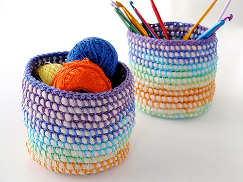 Coil & Crochet Rainbow Basket