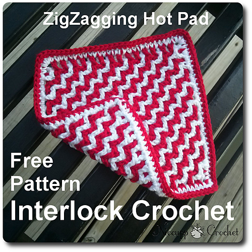 ZigZagging Reversible Hot Pad or Dishcloth