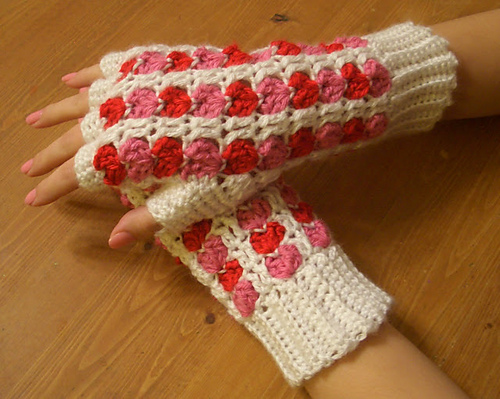 Scrap Heart Fingerless Gloves