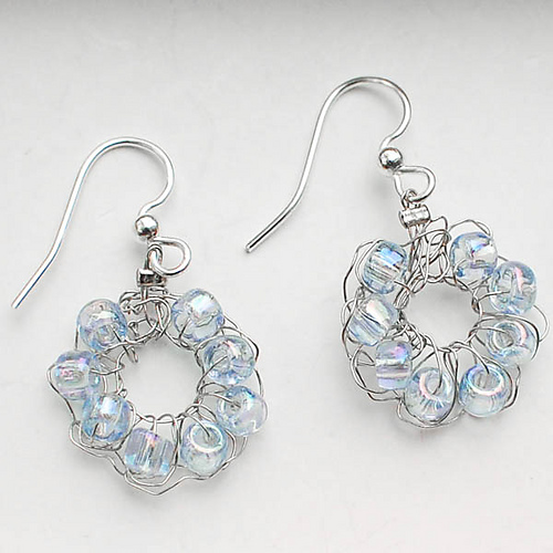 Beaded Crochet Wire Earrings