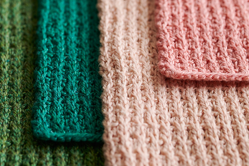 Waffle Stitch Washcloth + Hand Towel In Santolina