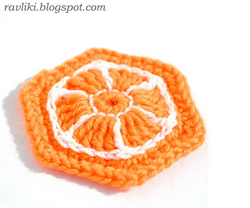 Orange Motif for Hexagon Slippers