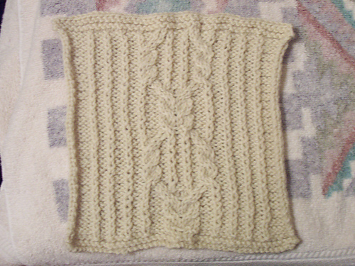 Cables and Lace Afghan Square #1