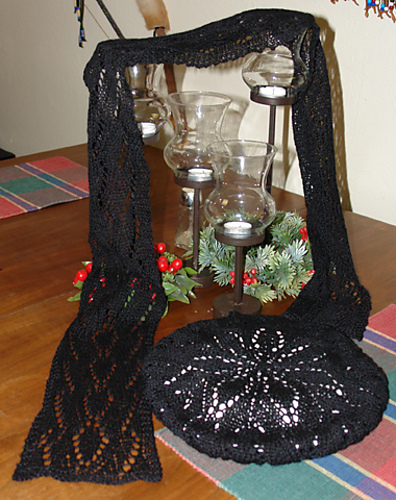 Diamond Black Scarf and Beret