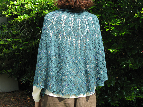 Beaded Peacock Capelet Shawl