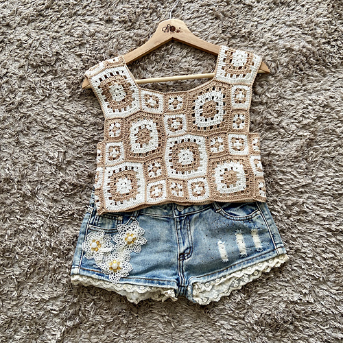 Irregular Granny Square Summer Top
