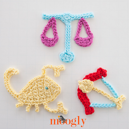 Zodiac Appliques: Libra, Scorpio, and Sagittarius