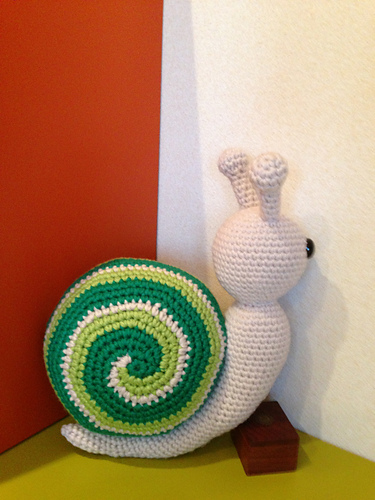 Greeny the spiral tricolor Snail