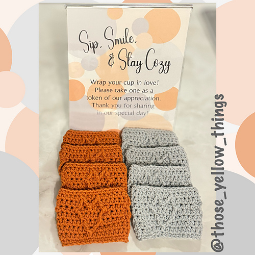 Cable Heart Cup Cozy